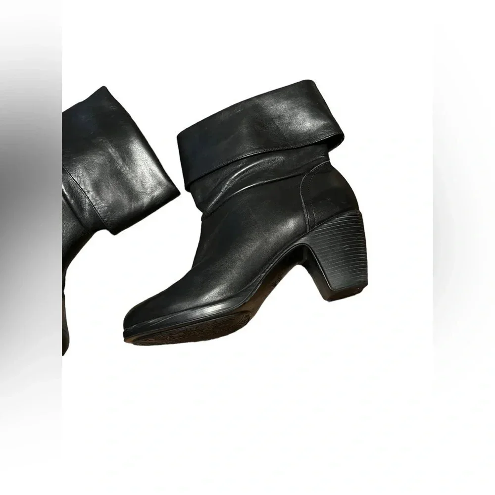 Dansko Shirley Platform Adjustable Cuff Boots Womens Size 37 Black